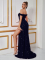 E464 Navy Glittering Corset Dress